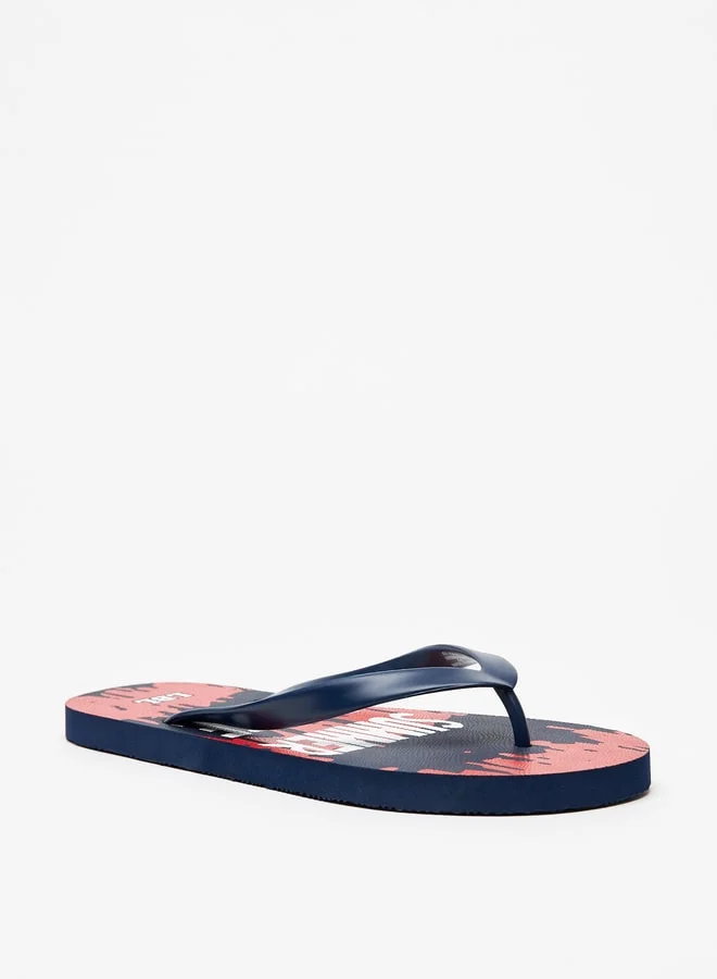 LBL by Shoexpress Men's Slogan Print Slip-On Thong Slippers