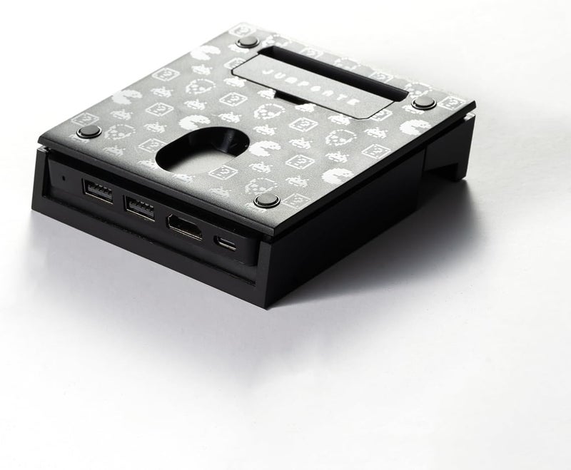 محطة شحن محمولة Skull & Co. Jumpgate Pro مع محور USB قابل للفصل ومحول HDMI للتلفزيون لجهاز Switch OLED والهواتف الذكية وMacBook - أسود (مع كابل تمديد) - Image 2