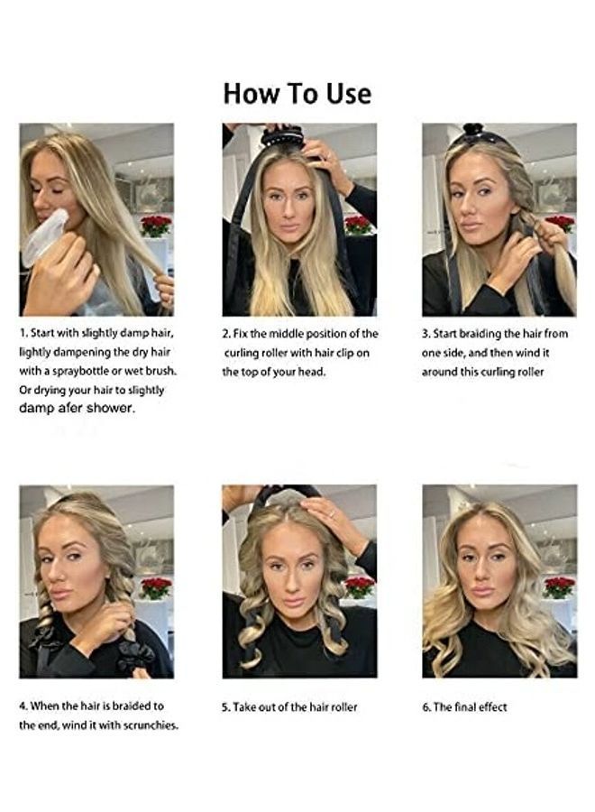 NIBEMINENT Heatless Curlers For Long Hair Black - Image 3