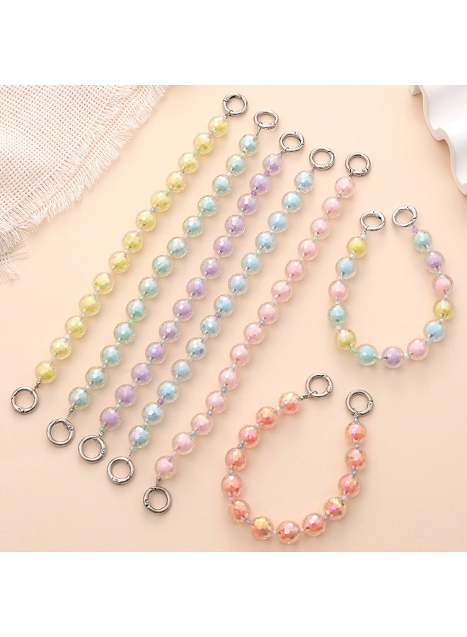 NIBEMINENT Phone Charm/ Chain Strap for Women Girls, Colorful Diamond Beads Cell Phone Case Lanyard Wrist Strap，K1024/Pink - Image 2