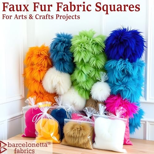 Barcelonetta Faux Fur Fabric | Pre-Cut Fur Squares for Sewing, DIY Crafts, Costumes, Upholstery | Soft, Vegan Faux Fur | Material for Plush Toy Projects (White, 10" X 10") - Image 2