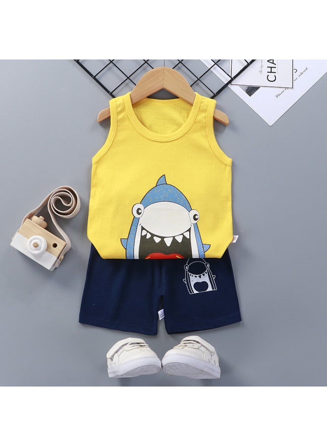 Children's Vest Suit Category A Summer Pure Cotton New Boys And Girls Thin Summer Clothes Baby Clothing Children's Clothing