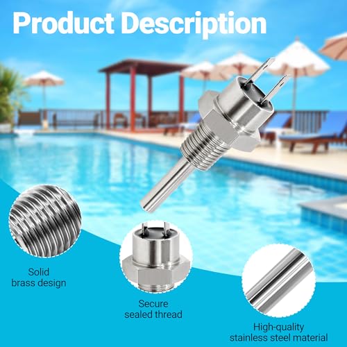 Funmit 42001-0053S Heater Thermistor Stainless Steel Replacement Part for Pentair Sta-Rite MasterTemp Max-E-Therm Pool and Spa Heater Elecrical System - Image 2