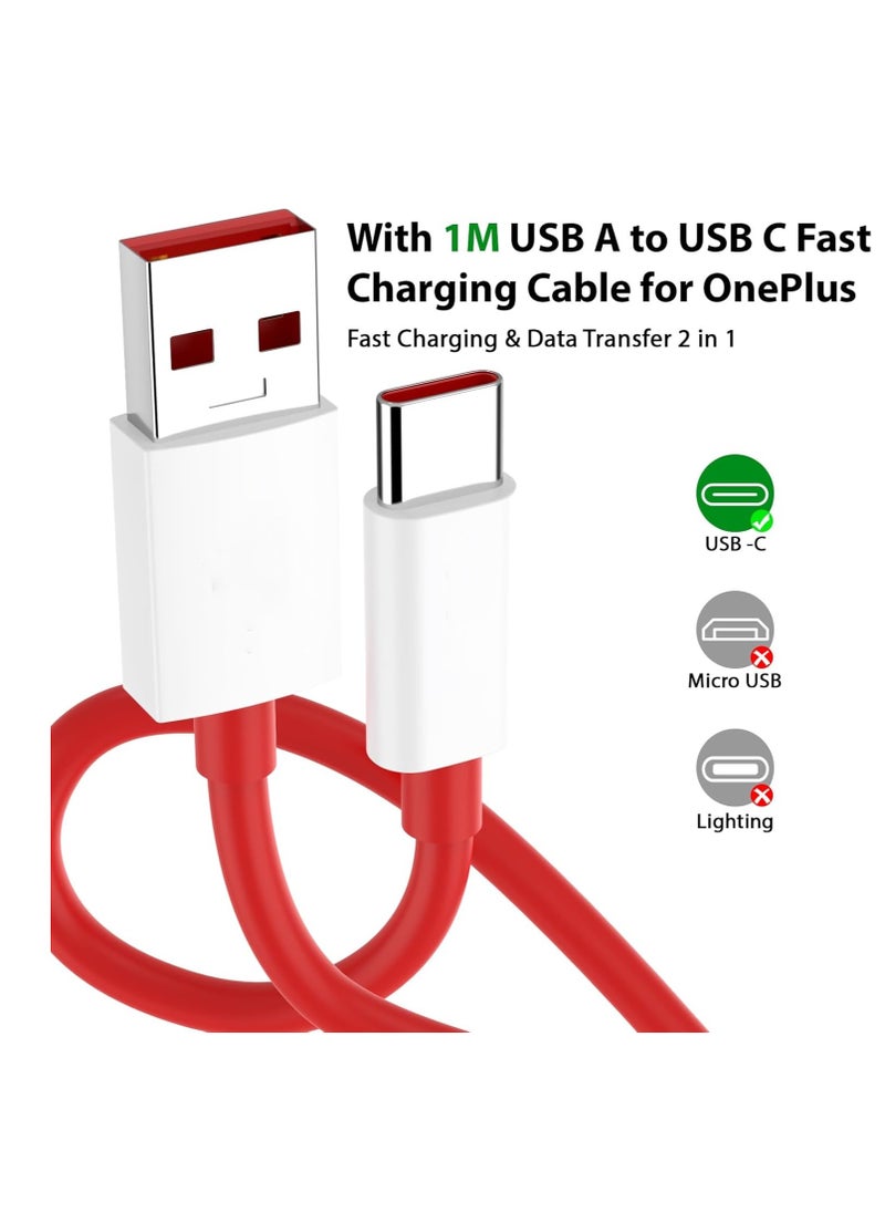 Generic - For OPPO SUPERVOOC Charger 80W, USB Plug Power Adapter Vooc Fast Charger Wall Charger With USB A to USB C Charging Cable 1M for Oppo Find X8 X7 X6 X5 Pro 5G X2 X3 Reno 13 12 F 11 Pro 10 8 A79 A78 A98 A58 A38 A60 - Image 1