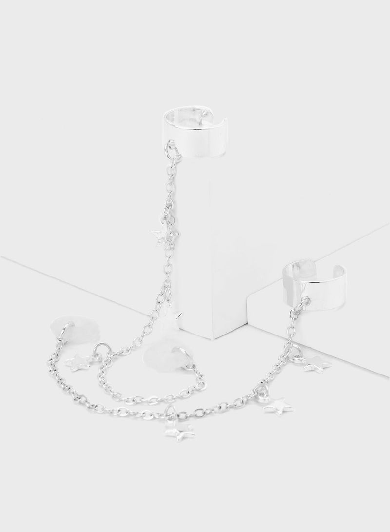 Claires Silver Airpod Ear Cuff