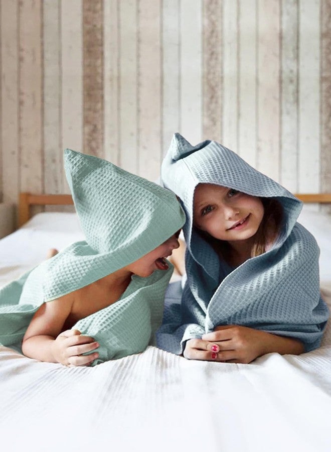 BANGSAUR Hooded Poncho Towel for Toddlers Babies Cotton Lightweight Cover-up Bath Beach Changing Towels, 2-5 Years,Salmon,23.6in - Image 2