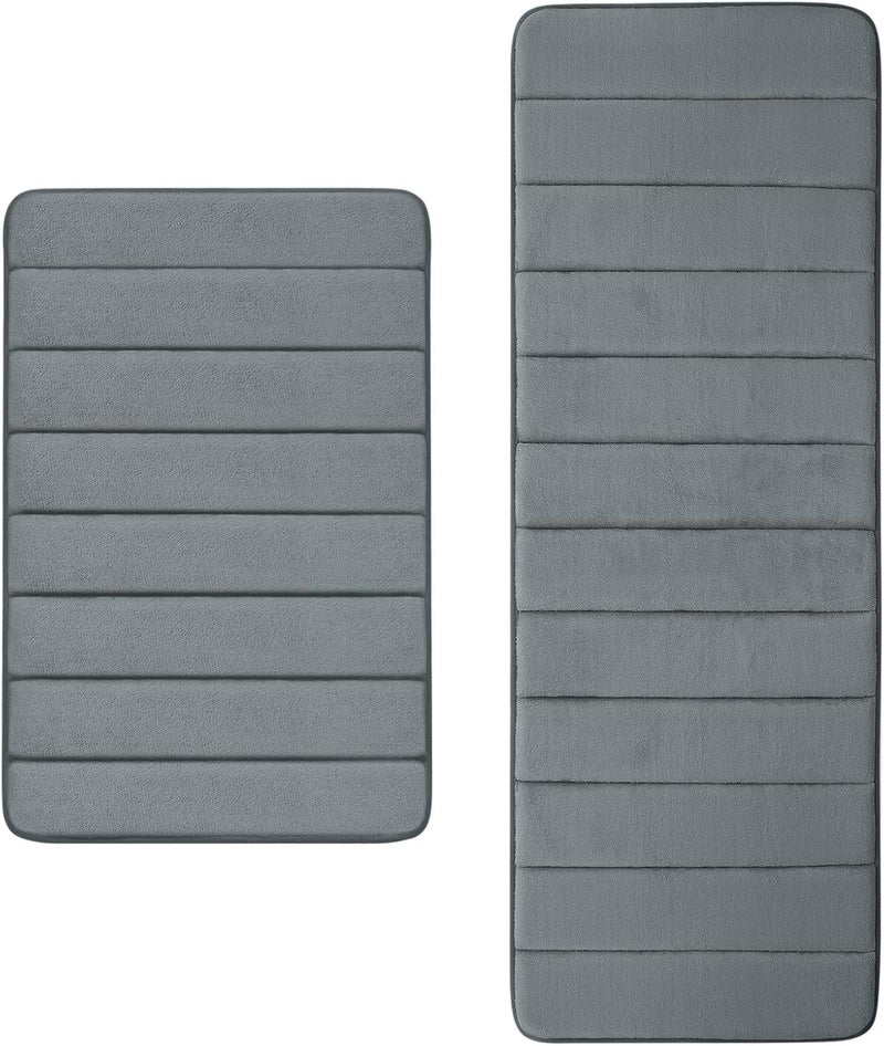 Buganda Luxury Spa Comfort Bath Mat, Non-Slip Bathroom Rug Set, Stylish Door Mat | Washable & Quick Dry, Ultra Soft & Water Absorbent (20" x 32" + 16" x 47") - Image 1