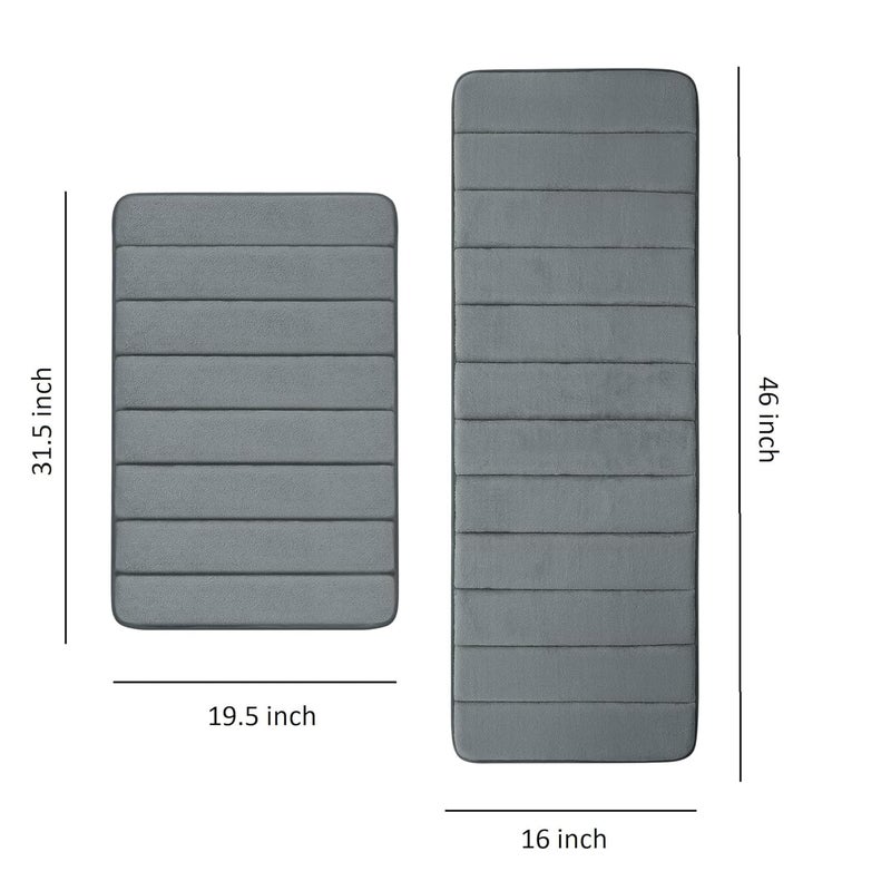Buganda Luxury Spa Comfort Bath Mat, Non-Slip Bathroom Rug Set, Stylish Door Mat | Washable & Quick Dry, Ultra Soft & Water Absorbent (20" x 32" + 16" x 47") - Image 3