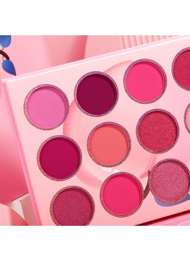 Afflano - Pink Barbie Eyeshadow Palette Makeup Afflano,Pigmented Blendable Pink Shades Eye Shadow Pallet Matte Shimmer,Bright Red Violet Small Cute Peach Eye Palette 12 Color,for Girl/Women/Travel/Mother's Gift - Image 1