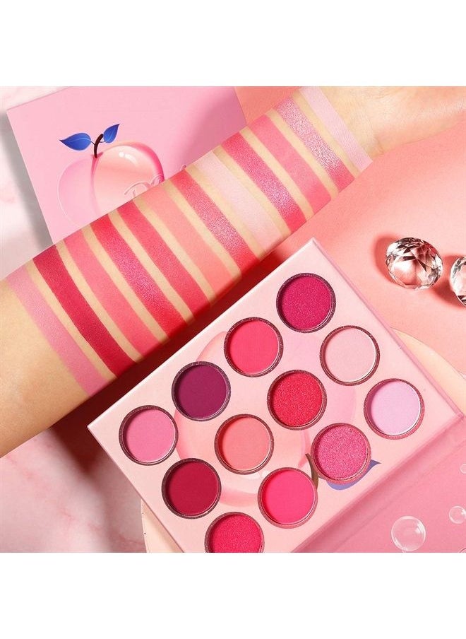 Afflano - Pink Barbie Eyeshadow Palette Makeup Afflano,Pigmented Blendable Pink Shades Eye Shadow Pallet Matte Shimmer,Bright Red Violet Small Cute Peach Eye Palette 12 Color,for Girl/Women/Travel/Mother's Gift - Image 1