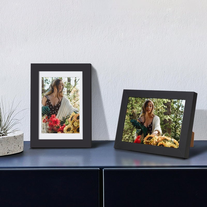 أبس سيمبلز upsimples 4x6 صورة إطار الصورة الصور 3.5x5 مع حصيرة أو 4 × 6 بدون إطارات صور معلقة الجدار الأسود 1 حزمة - Image 2