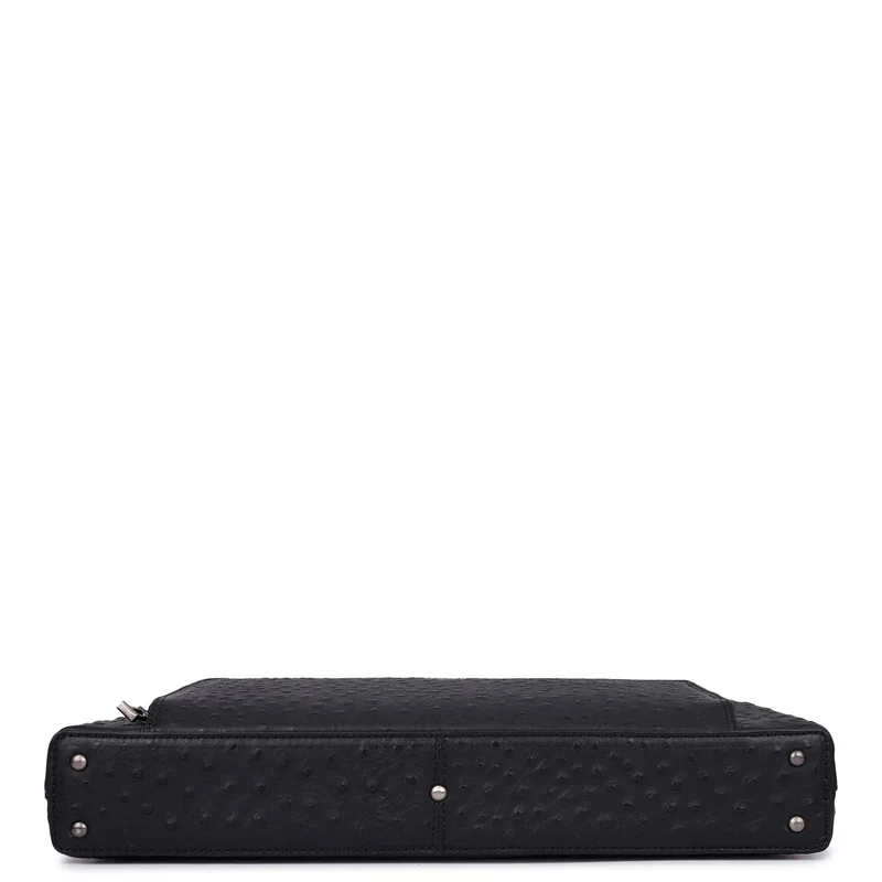 Da Milano  Ostrich Leather Laptop Sleeve - Black  | Best Price UAE
