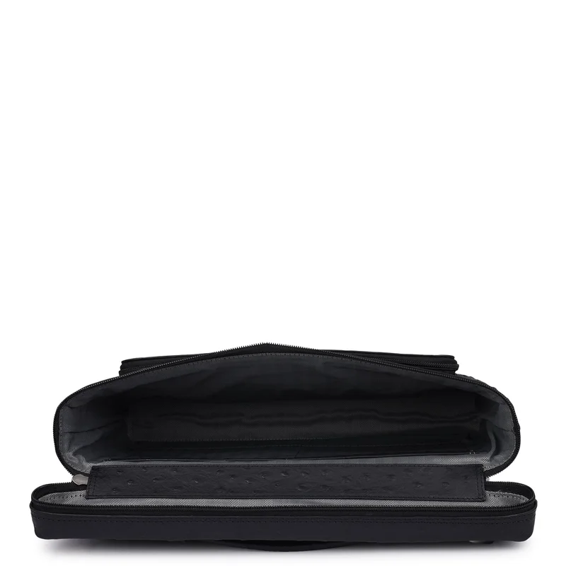 Da Milano  Ostrich Leather Laptop Sleeve - Black  | Best Price UAE