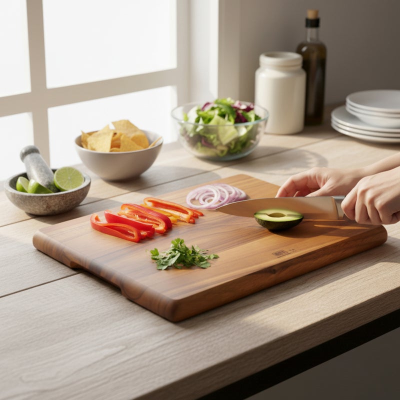 BILLI لوح تقطيع من خشب الأكاسيا بيللي 40.5x30x2 سم – كبير، بني - Image 3