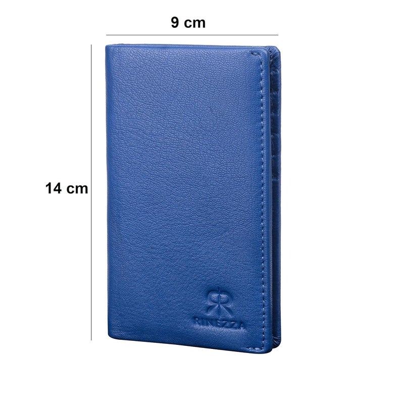 RINEZZA Genuine Leather Long Wallet Holder | for Men & Women with 12 Card Slots | RFID Protected | Travel Accessories | Blue - Image 2