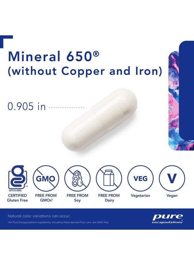Pure Encapsulations Mineral 650 Without Copper & Iron | Hypoallergenic Combination of Balanced Chelated|Minerals | 180 Capsules - Image 3
