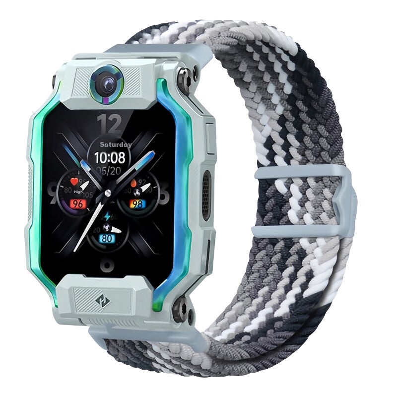 Dipuer Compatible Magnetic Clasp Elastic Breathable Watch Strap for Xiaotiancail Phone Watch, Universal Fit for Z6/Z5A/Q1C/Z7/Z9/Y03/Z8/D3 - Dazzling Black - Image 4