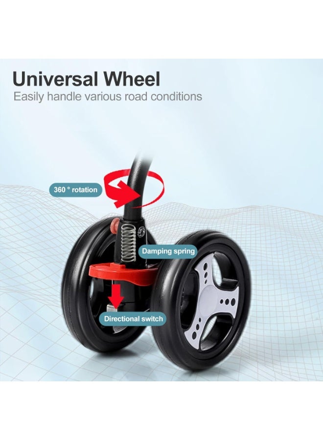 تابيت عربة أطفال خفيفة الوزن وقابلة للطي، وسلة تخزين كبيرة، وعجلات مقاومة للصدمات وقابلة للقفل - Image 5