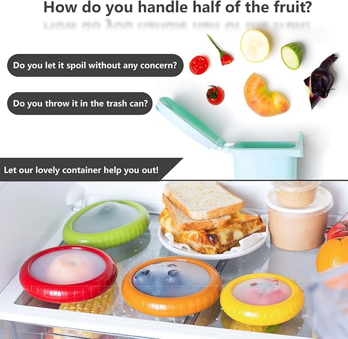 VIHM Fruit Storage Containers for Fridge Avocado Saver Fruit and Vegetable AntiOxidation Storage Box Set of 4 Reusable Refrigerator Storage Containers for Maintaining Freshness of Food - Image 3
