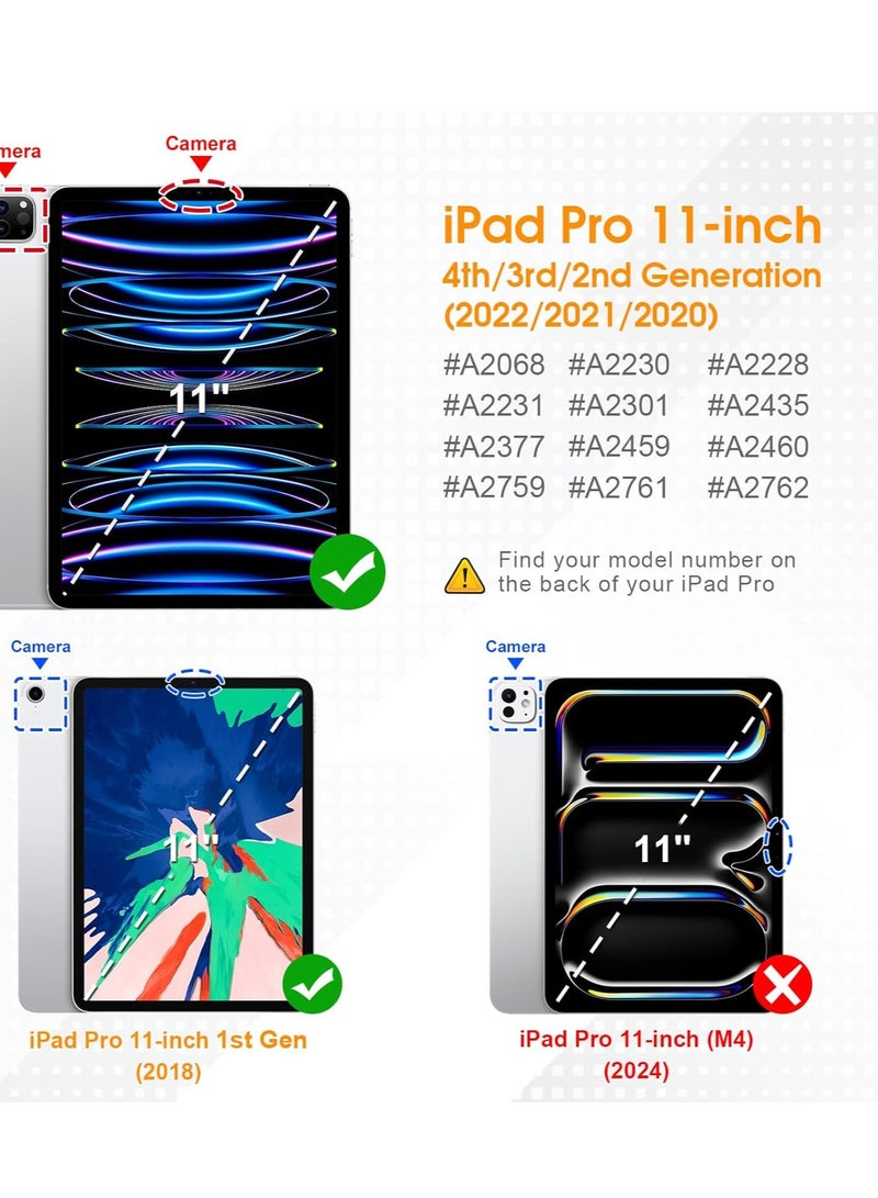 case for iPad Pro 11 Case 2022/ 2021 /air4/air5 10.9 "/ ipad air6/air7 11" with Pencil Holder Premium Protective Case Cover with Soft TPU Back and Auto Sleep/Wake Feature for iPad Pro 11 comaptiple with (A2228 / A2231 / A2068 / A2230)  , Grey - Image 2