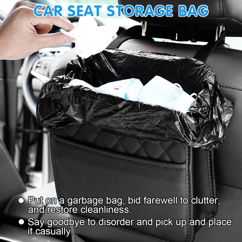 Mandark Car Seat Back Organizer, PU Leather Automotive Backseat Hanging Storage Pocket, Multipurpose Vehicle Travel Essentials Accessories for Kids & Adults, Universal for Most Cars (Gray) - Image 3