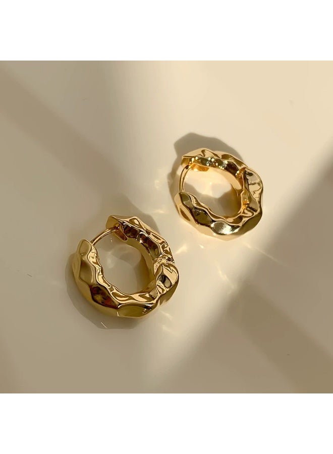 Goolsky أقراط هووب دائرية بسيطة للنساء - تصميم دائري صغير أنيق بأسلوب ريترو، أقراط هووب صغيرة بتصميم متدلي S925 فضة مقاومة للتأكسد، للارتداء اليومي في المكتب والمناسبات غير الرسمية. - Image 4