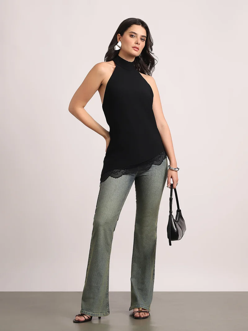 Urbano Fashion  Urbano Fashion Women's Light Blue Mid Rise Bootcut Washed Jeans Stretchable  | Best Price UAE