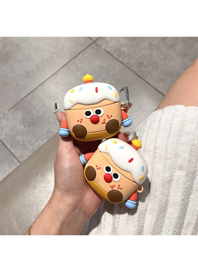 Suitable For IKF C01 Ear Clip Headphone Cover Cartoon Silicone Soft Shell Bone Conduction Wireless Bluetooth Drop-proof Protective Cover-Color:Silicone Soft Shell-white Ghost-Model:Ikf C01 (protective Case)
