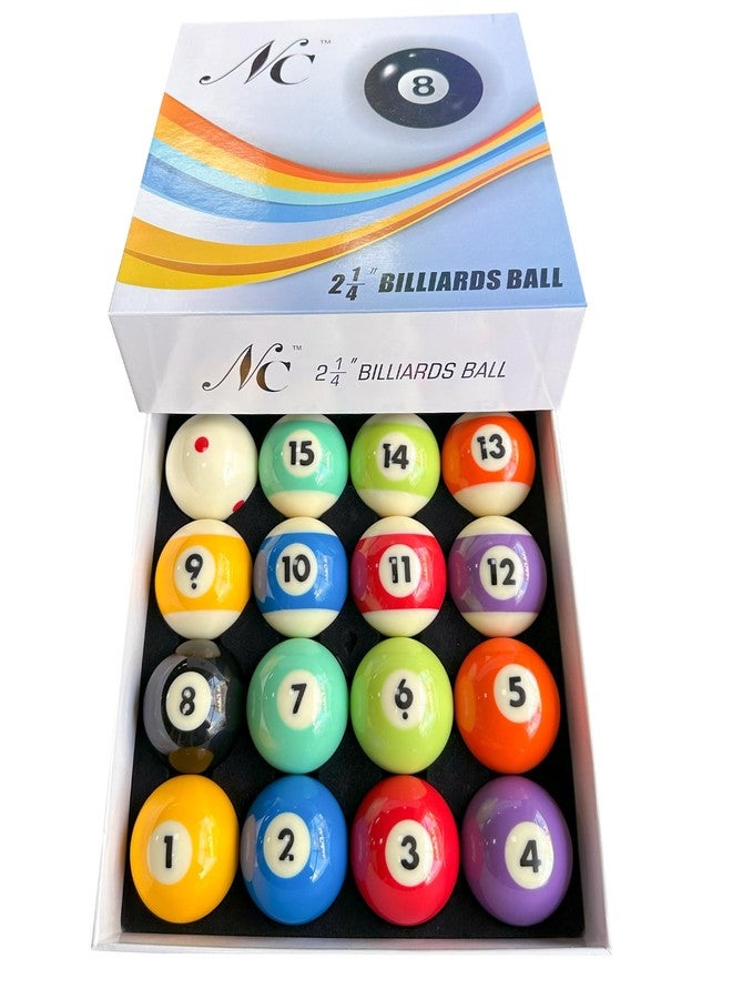 HMQQ Billiard Balls Set, Deluxe 2-1/4" Regulation Size Billiard Pool Balls for Replacement (16 Resin Balls) - Image 1