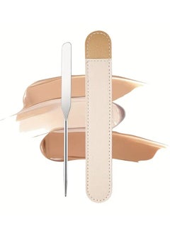 ORiTi Foundation Spatula Stainless Steel Makeup Spatula Picaso Makeup Spatula Korean Makeup Spatula with Leather Case  - Image 1