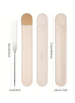 ORiTi Foundation Spatula Stainless Steel Makeup Spatula Picaso Makeup Spatula Korean Makeup Spatula with Leather Case  - Image 5