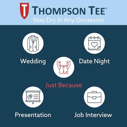 THOMPSON TEE Men's Sweatproof Undershirt - Crew Neck T-Shirt with Underarm Sweat Pads - Slim Fit - Aluminum-Free Alternative - White - Small - Image 5