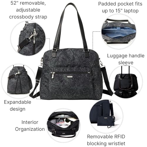 Baggallini Overnight Expandable Laptop Tote - 16.5"x13.5" Lightweight Weekender Carry-on Travel Bag for Women - Image 3