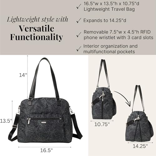 Baggallini Overnight Expandable Laptop Tote - 16.5"x13.5" Lightweight Weekender Carry-on Travel Bag for Women - Image 4