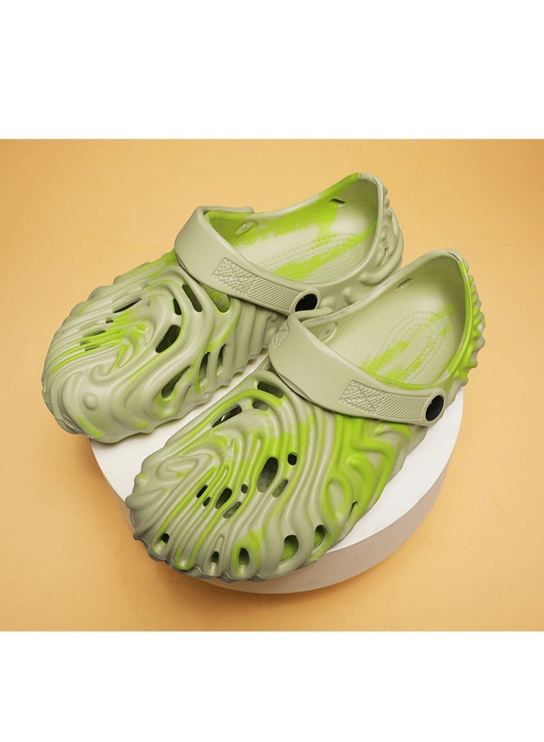 NIBEMINENT Trendy Fingerprint Slippers Thick Bottom Lightweight Beach Shoes Anti-Slip Outdoor Wear Couple Style Casual Sandals  - Image 2