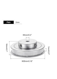 80 Teeth 5mm Bore Timing Pulley, Aluminium Synchronous Wheel Silver with M5 Screw for 3D Printer Belt, CNC Machine - pzsku/Z28299C650BC2870F4EA6Z/45/_/1721456438/26085f71-d51f-40d2-8811-1dd8f3870748