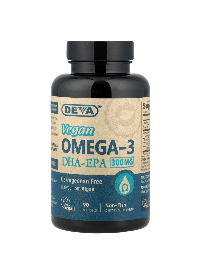 Deva Vegan Omega-3, DHA-EPA, 90 Softgels