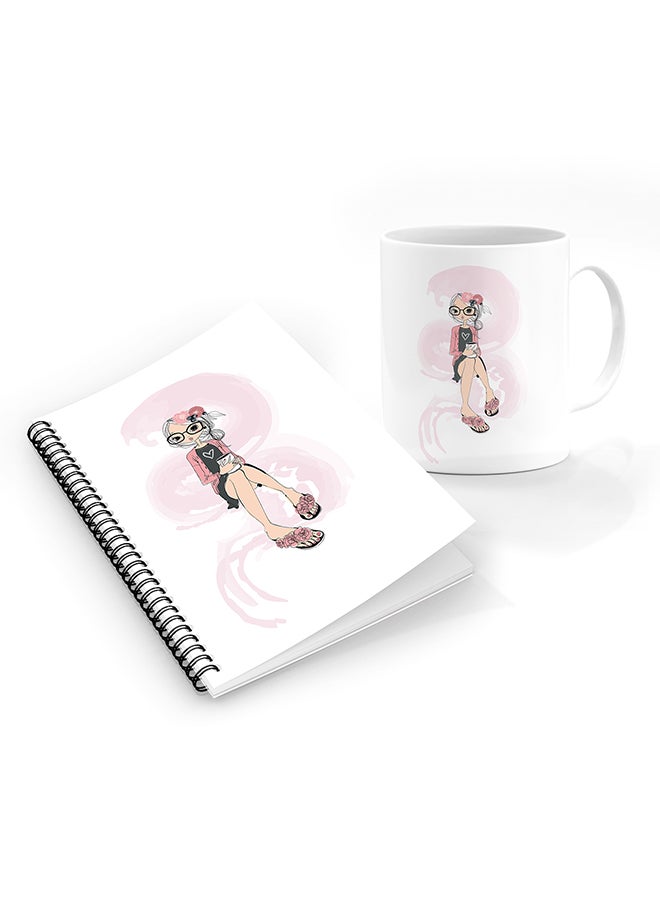 Stylizedd مجموعة هدايا مخصصة من كوب قهوة مطبوع مصمم + دفتر ملاحظات حلزوني A5