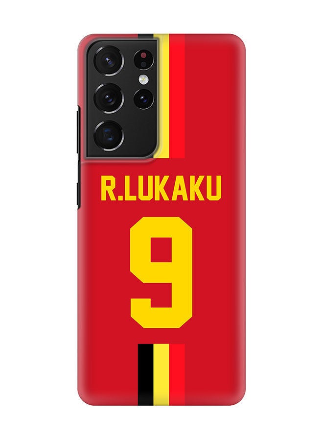 Stylizedd Slim Cover for Samsung Galaxy S21 Ultra 5G Case Snap Classic Series Mobile Cover Hard PC Shield Matte Finish Print -Belgium-Player-R.Lukaku - Image 1