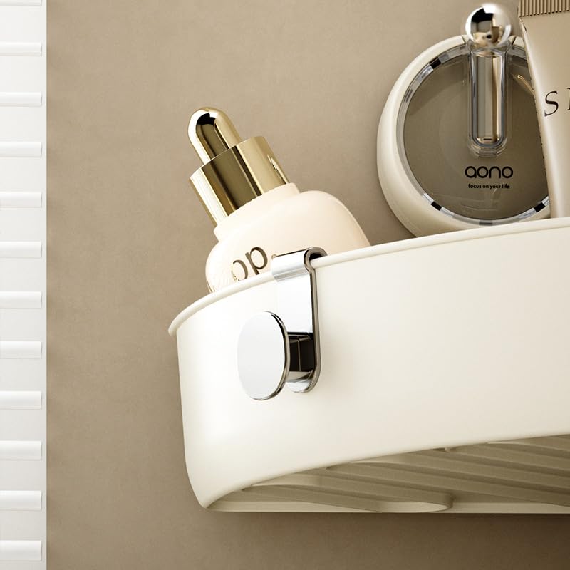 Azelf Bathroom Suction Cup Storage Rack No Punching Bathroom Wall Mounted Storage Shelf Organizing Rack Aeshthetic view and Good Look - Image 5