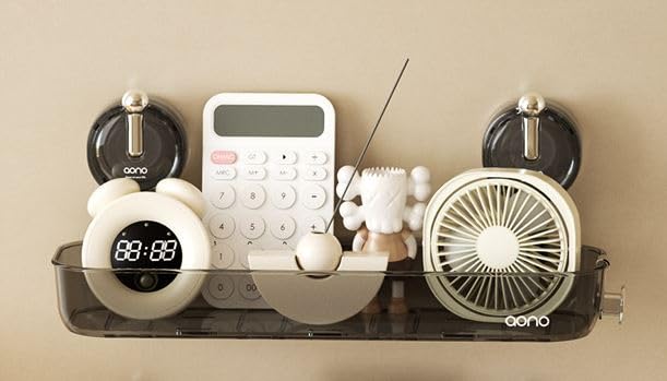 Azelf Bathroom Suction Cup Storage Rack No Punching Bathroom Wall Mounted Storage Shelf Organizing Rack Aeshthetic view and Good Look - Image 1