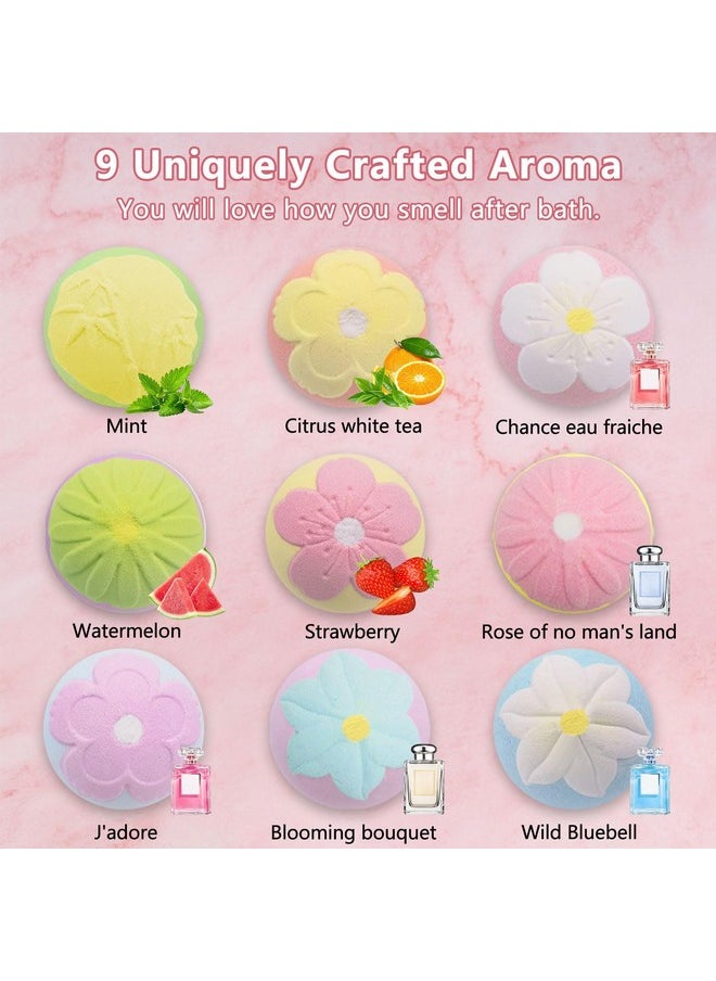 MOKYDUO - Bath Bombs For Women Gift Set, 9Pcs Handmade Natural Bathbombs With Shea & Essential Dry Skin Moisturize,Perfect For Bubble Bath. Birthday/Mothers Day Gifts Idea For Her,Wife,Girlfriend - Image 1