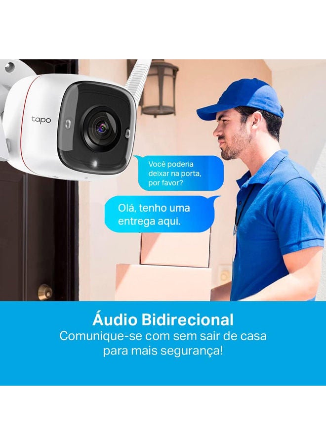 تي بي لينك TP-Link (Tapo C320WS) كاميرا ذكية للأمن الخارجي، 4 ميجابكسل، كشف الحركة، رؤية ليلية بضوء النجوم، فتحة بطاقة SD، التحكم الصوتي، أبيض، فيديو 2K HD بالألوان الكاملة، إنذار، لا يتطلب محورًا - Image 5