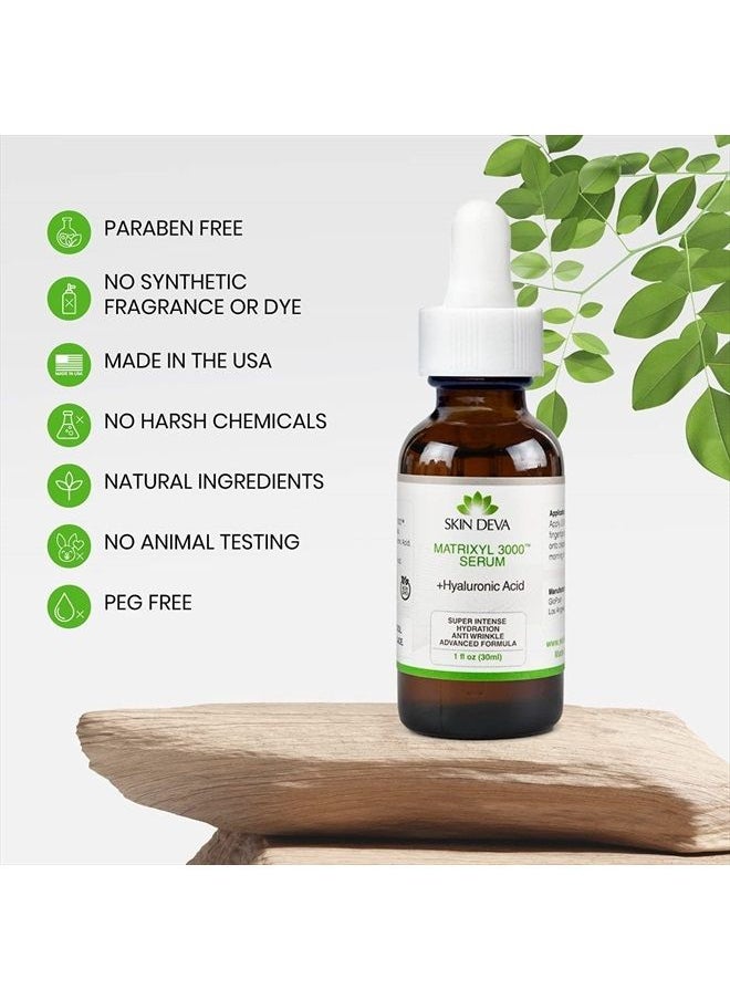 SKIN DEVA - 1 fl oz Matrixyl 3000 with Hyaluronic Acid Serum Peptides Serum For Face Hydration with Hyaluronic Acid Stimulates Collagen Repair Mechanisms Lightweight Anti Aging Moisturizer - Image 1