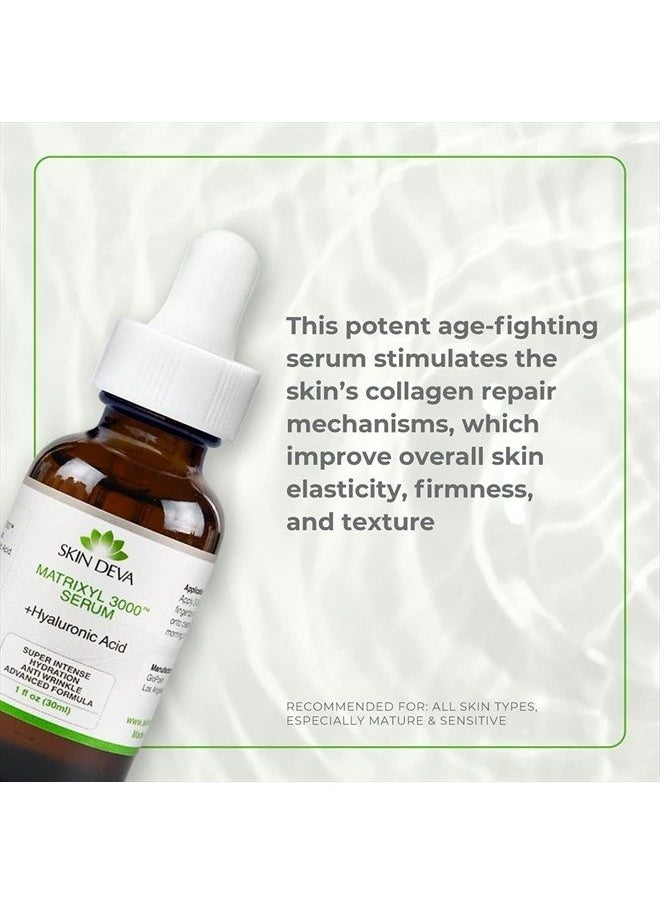 SKIN DEVA - 1 fl oz Matrixyl 3000 with Hyaluronic Acid Serum Peptides Serum For Face Hydration with Hyaluronic Acid Stimulates Collagen Repair Mechanisms Lightweight Anti Aging Moisturizer - Image 1