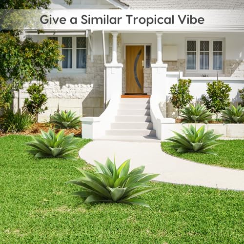Velener Artificial Agave Plant Set,18 Inch, Faux Aesthetic Plants for Home Decor, Realistic UV Resistant Fake Agave Plants Without Pot, Set of 2 - Image 3