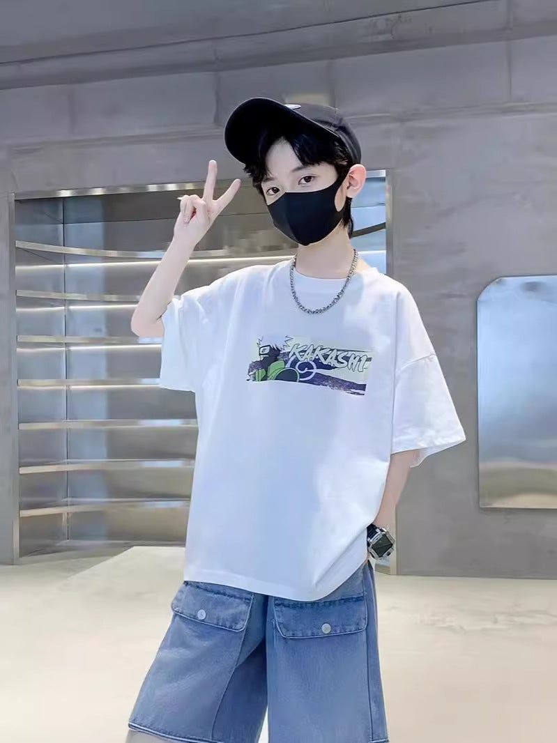 Boys' Pure Cotton Short-Sleeved T-Shirt Summer Wear 2026 New Style Kidsren'S Summer Style Boys' Sports Tops Trendy - Image 4