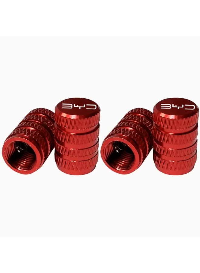 أغطية صمامات هواء إطارات السيارات (4 قطع) - ملحقات خارجية لسيارات BYD QIN Plus، وATTO 8، وSealion 5، وSong، وSeal 6 Plus، وجميع الموديلات الأخرى - Image 1