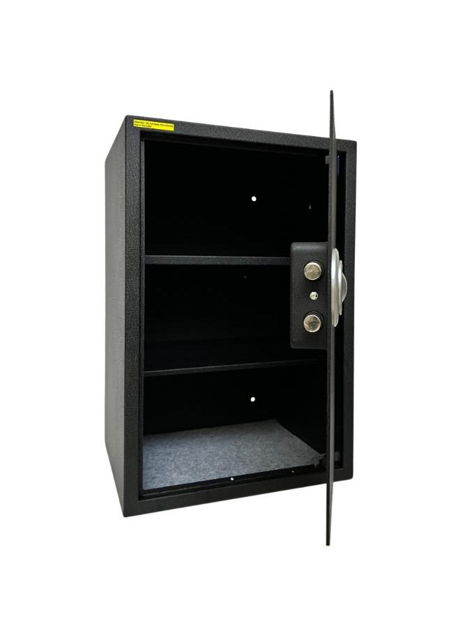 LOTFY GROUP - LG Well Designed textured-Black Fingerprint Safe Box , Kalon and Password - With 2 adjustable shelves -  Secure Storage with Biometric Access H60*W40*D35 CM - Image 1