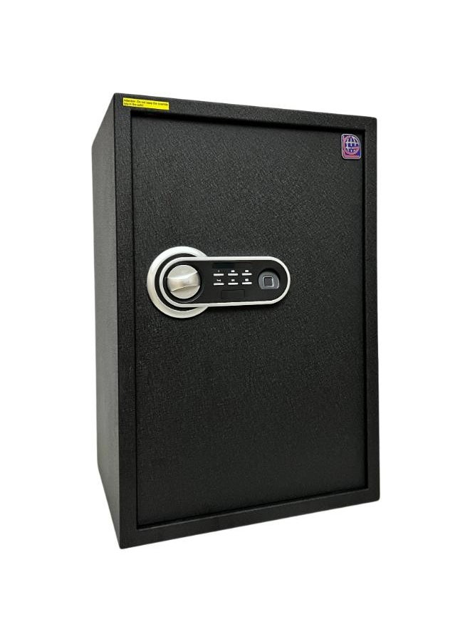 LOTFY GROUP - LG Well Designed textured-Black Fingerprint Safe Box , Kalon and Password - With 2 adjustable shelves -  Secure Storage with Biometric Access H60*W40*D35 CM - Image 1